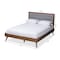 Baxton Studio Ines Light Grey Upholstered Walnut Finished King Size Platform Bed 156-9409-9436 - alternate 7
